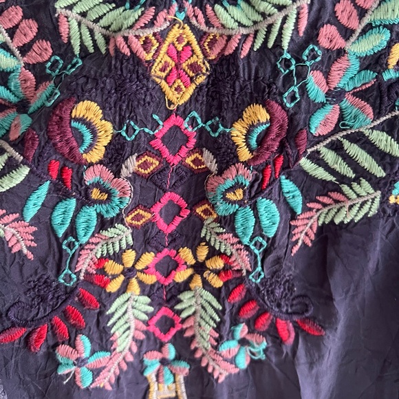 Embroidered Johnny Was Sheesoh Navy Bohemian Top - Picture 3 of 7